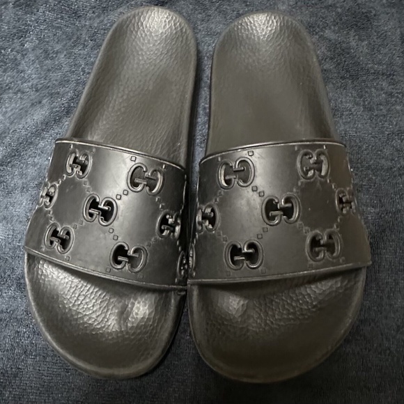 Gucci Shoes Gucci Mens Rubber Gg Slide Sandal Poshmark